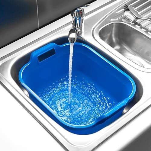 Addis 517951 Large Rectangular 10 Litre Washing Up Bowl with Handles, Cobalt Blue, 39 x 32 x 14 cm
