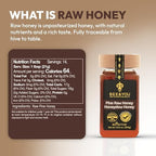 BEE and YOU Pine Raw Honey, Honeydew Honey, Wild-crafted, 100% Natural, Unprocessed, Enzymes, Antioxidants, Manuka Honey Alternative, Paleo, Gluten-Free (10.6 oz)