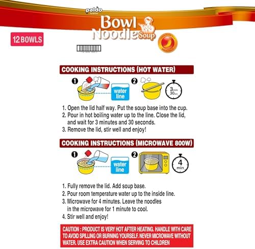 Paldo Fun & Yum Hot & Spicy Instant Cup Noodle Soup Bowl, Pack of 12, Best Oriental Style Korean Ramyun, Most Loved Korean Noodles, 팔도 육개장 사발면 86g (3.04 oz) x 12