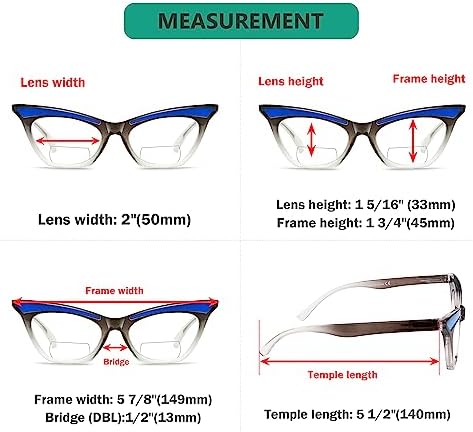 Eyekepper 4-pack Bifocal Reading Glasses Women Cat Eye Bi-focal Readers