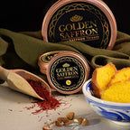 Golden Saffron, Finest Pure Premium All Red Saffron Threads, Grade A+ Super Negin, Non-GMO Verified. For Tea, Paella, Rice, Desserts, Golden Milk and Risotto (3.0 Grams)