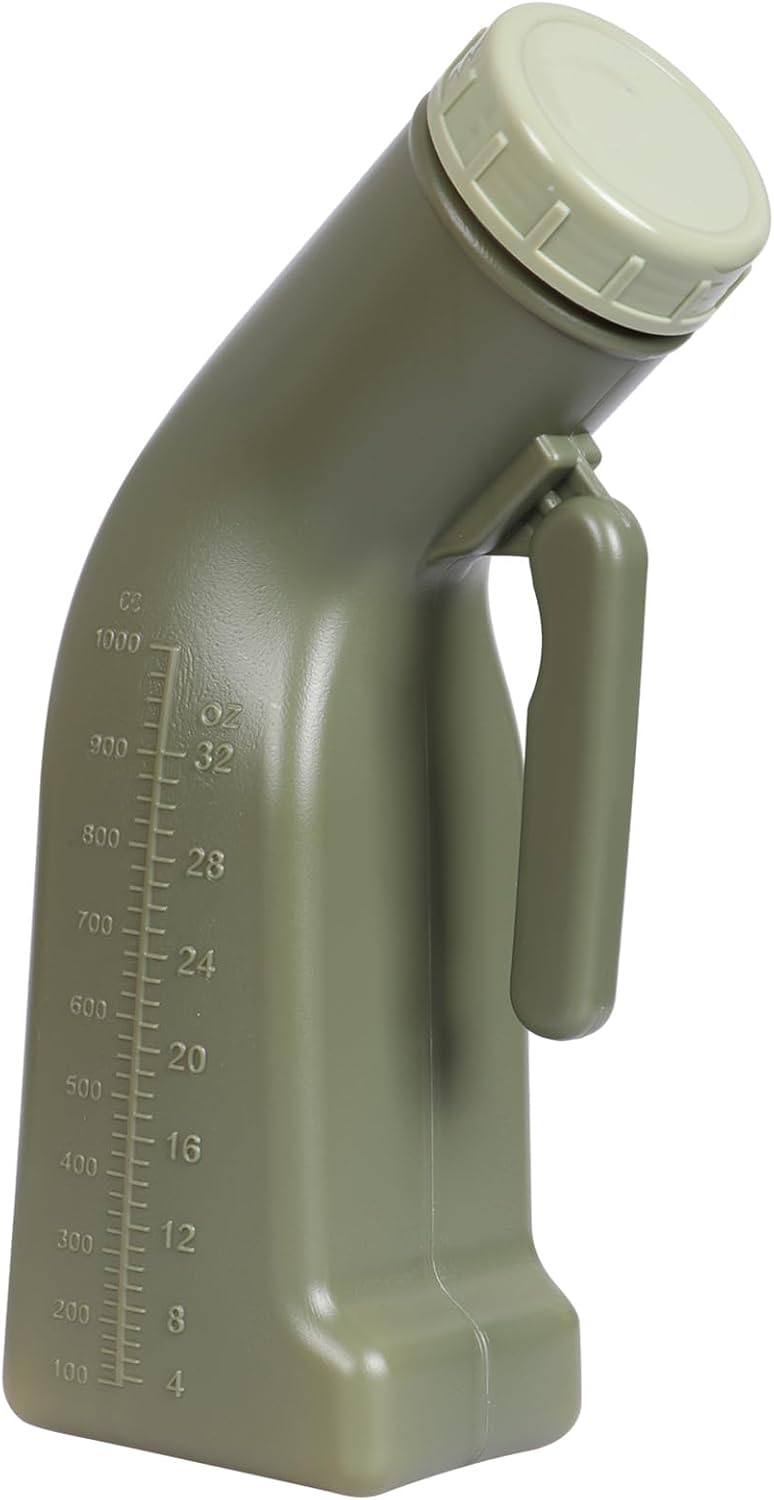 Urinals for Men Male Urinal Bottle Spill Proof with Screw Cap Lid Plastic Pee Bottles Portable Travel Pee Container for Car Elderly 1000ML