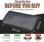 ALLEN & MATE 100% Leather Slim Glasses Case for Reading and Computer Glasses for Men & Women