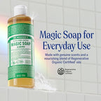 Dr. Bronner's Pure-Castile Magic Soap Liquid (Almond, 8 Ounce) - Made with Regenerative Organic Certified Oils, 18-in-1 Uses: Face, Body, Hair, Laundry, Pets and Dishes, Concentrated, Vegan, Non-GMO