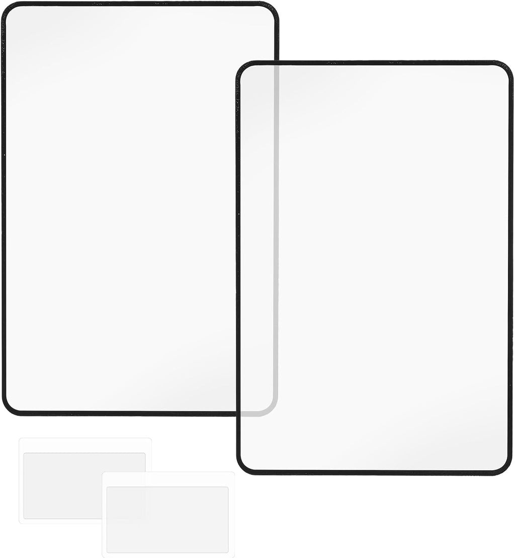 4Pcs 3X 5X Page Magnifying Sheet Clear Lightweight Magnifier Flat Plastic Optical Fresnel Lens Handy Card Size Magnifier Bookmark for Low Vision Reading Small Prints, Maps and Books