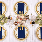 KAMMAK Blue Napkins Disposable 100 Pack Cloth like Paper Dinner Napkins Folded with Pocket Navy Blue Napkins Hand Towel for Party Decoration, Wedding Reception, Bathroon and Kitchen (16.5 x 16.5 inch)