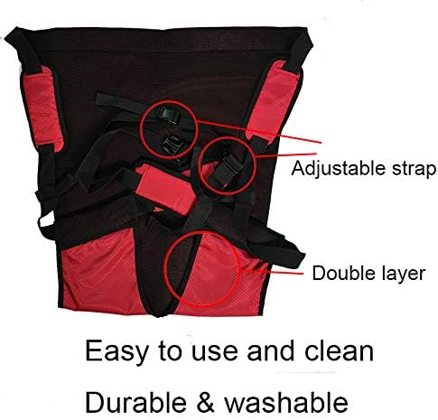 Double Layer Patient Lift Sling Carrier One-Person Transferring Belt for Carrying Up and Down Stairs to Bed,Wheelchair,Chair,Car,Vehicle for Elderly,Handicapped,Disabled,Bedridden (Red, Large)