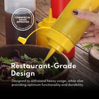 New Star Foodservice 26498 Squeeze Bottles, Plastic, 12 oz, Yellow, Pack of 6