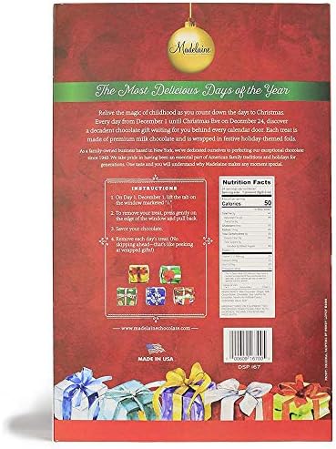 Madelaine 2025 Christmas Advent Calendar – Chocolate & Candy Christmas Countdown for Kids, Women, Men, Teen Girls & Boys – Holiday Treats Advent Calendars - Christmas Tree - 8 Oz