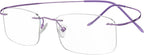 Eyekepper Titanium Rimless Reading Glasses Readers Women Purple +2.5