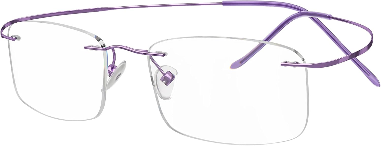 Eyekepper Titanium Rimless Reading Glasses Readers Women Purple +0.75