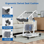Stand Assist Patient Transport Unit, Safely Sit, Stand, Transfer & Transport, Fall Prevention Patient Transfer Lifter for Home and Facilities, Adjustable Height and Width, 400 lb Capacity