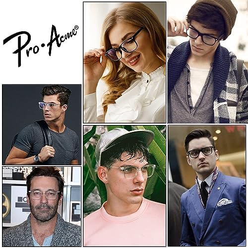 Pro Acme Non-prescription Glasses Clear Frame Glasses for Women Men