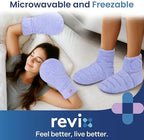 REVIX Microwavable Heating Mittens and Booties, Microwavable Feet Warmers and Reusable Hand Muff for Hand and Fingers, Foot Warmer for Women & Men, Cold Hands and Feet Relief, Purple S, Set of 2