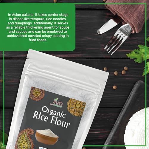 Jiva Organics Premium White Rice Flour 2 LB Bag - Gluten Free, Non GMO