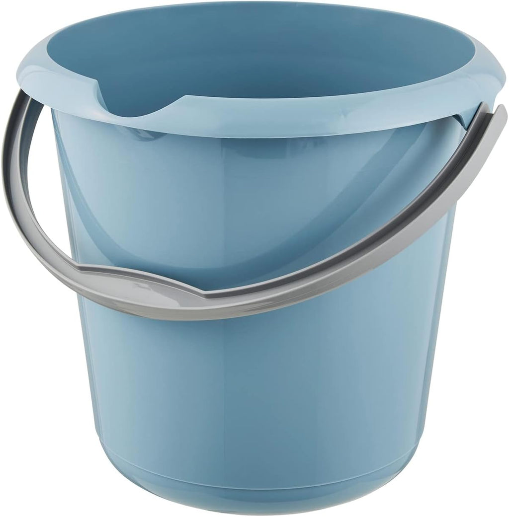 keeeper Bucket with Integrated Measuring Scale and Ergonomic Handle, 10 Litre, Mika, Nordic Blue