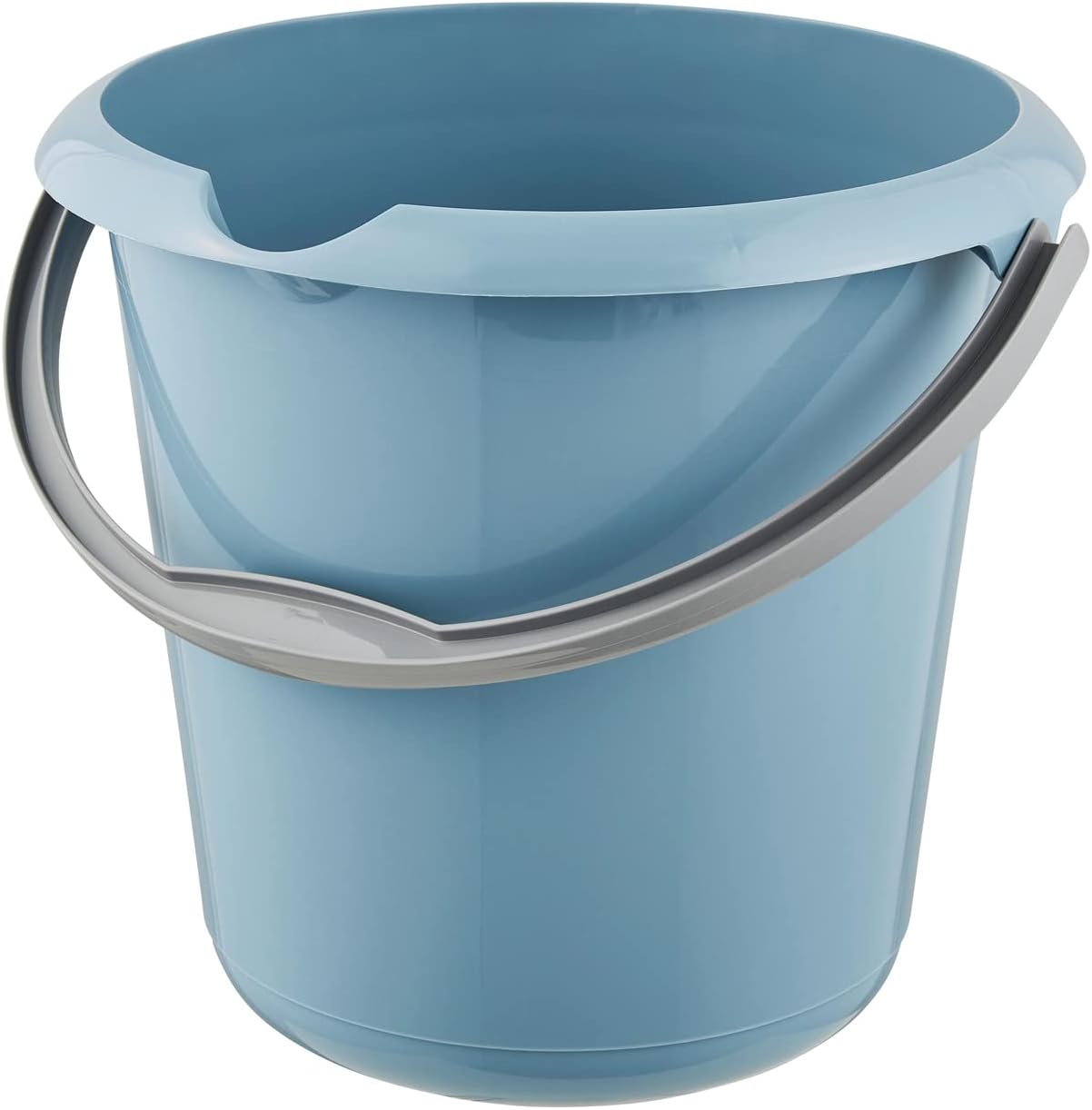 keeeper Bucket with Integrated Measuring Scale and Ergonomic Handle, 10 Litre, Mika, Nordic Blue