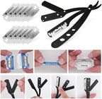 Beard Shaper for Men Beard Shaping Tools - Gifts for Men Beard Template Guide, Straight Edge Razor, 10 PCS Double Edge Blade, Barber Pencil, Beard Comb, Stainless Steel Scissor Mustache Lineup Tools