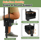 Knee Crutch for Adults with Adjustable Safety Kneepad | Non-Slip Mobility Aid for Left or Right Leg | Comfortable Peg Leg Alternative for Foot & Ankle Surgery Recovery, Leg Injury Support