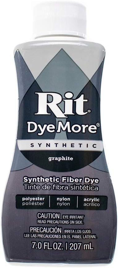 Rit DyeMore 7 Oz. Synthetic Liquid Fiber Dye for Clothing, Décor, and Crafts – Graphite (1 Pack)
