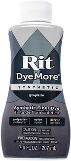 Rit DyeMore 7 Oz. Synthetic Liquid Fiber Dye for Clothing, Décor, and Crafts – Graphite (1 Pack)