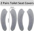 2Pairs Warm Toilet Seat Cover Mat Plush Thick Toilet Seat Padded Non Slip Soft Cushion Washable Bathroom Warmer Static Cling Cover Non Adhesive,Grey