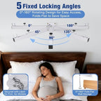 Huazu Trap/eze Bar for Bed Mobility, Wall-Mounted Bedside Pull-Up Assist with 5 Locking Angles, 200 lb Weight Capacity Support Handle for Bed Mobility, Sitting Up, Turning, HMBT-01