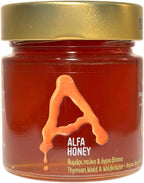 Alfa Honey – 100% Pure Raw Cretan Thyme Honey | Award-Winning | 310 g Glass Jar | Unfiltered & Unprocessed | From the Mountains of Crete