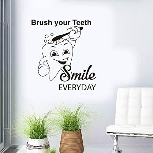 BooDecal Dental Clinic Office Wall Decals Dentist Wall Art Stickers Decals Dental Wall Stickers Teeth Clinic Removable Tooth Decor Bathroom Shower Room Decoration 20 Inches x 22 Inches