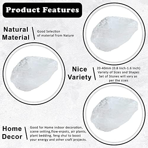 Crocon Clear Quartz Rough Bulk Natural Stone Raw Gemstone Tumbling Cabbing Polishing Gem Mining Energy Generator Chakra Balancing Reiki Healing Good Luck Home Office Decor Weight :-1Lb Approx
