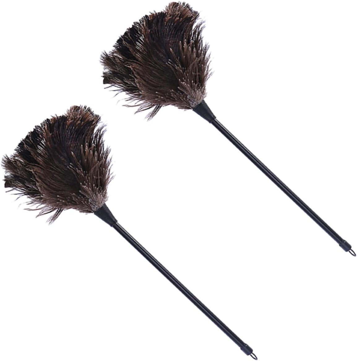 Cabilock 2pcs Ostrich Duster Cleaning Tool Wooden Handle for Efficient Dust Removal Home Office Kitchen Lightweight Hard Reach Areas
