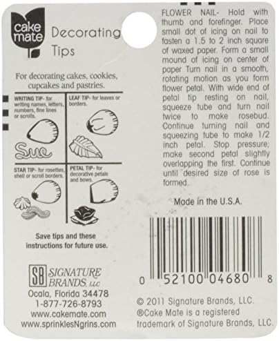 Cake Mate White Decorating Tips, 4 Pack, Round Opening, Plastic Material
