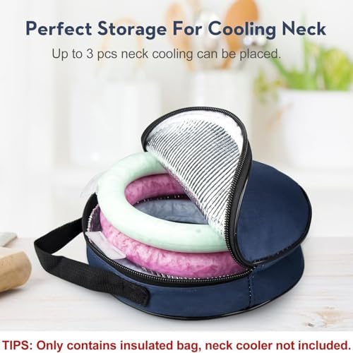 Neck Cooling Thermal Insulated Cooler Bag,Neck Cooling Tube Carrying Bag - Insulated Bag for Neck Cooler Ring, Storage Bag for Hot Weather, Extend The Time to Keep Cold