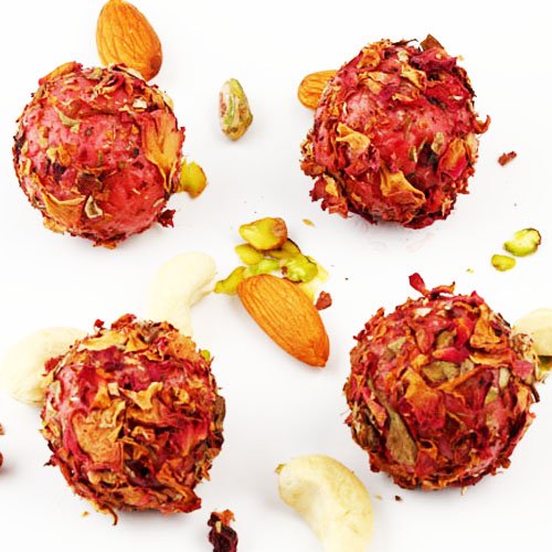 Ghasitaram Gifts Indian Sweets - Rose Petal Strawberry Balls 400 gms
