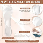 4 Pairs 3/4 High Heel Gel Cushion Inserts for Women Self-Adhesive Arch Support Anti-Slip Inserts for Sandal Dress Shoe High Heels Pumps Open Toes Flats, Fits Women 5-9 Size (Pu+Gel,Clear)