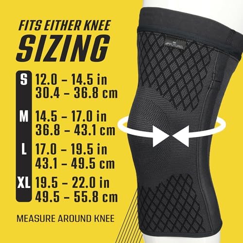 FUTURO Premium Compression Knee Sleeve with Stabilizers, Removable Stabilizers, Advanced Customizable Compression Sleeve, for Mild Arthritis, Swelling, Soreness, Sprains, and Strains, Large