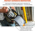 Ergodyne Arsenal 5185 Respirator Mask Storage Bag, Fits Half and Full Face Respirators, Zipper and Magnetic Closure,Gray