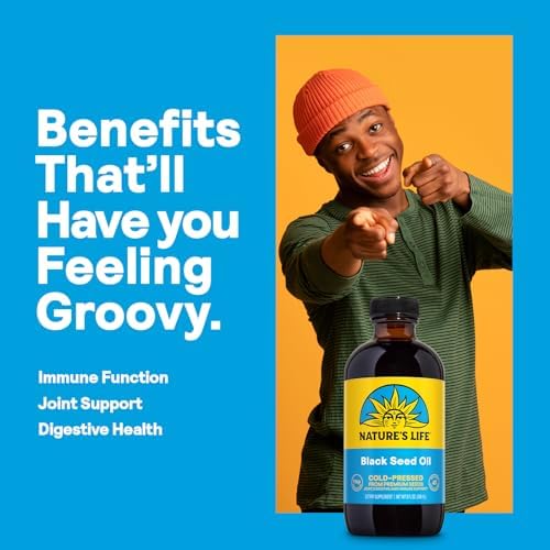 Nature’s Life Black Seed Oil, Cold-Pressed Black Cumin Seed Oil - Joint, Digestive Health, and Immune Support - Lab Verified, 60-Day Money-Back Guarantee - 47 Servings, 8 Fl. Oz.