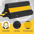 OULEME Heavy Duty Rubber Wheel Chocks, 1 Pair, Non-Slip Tire Stopper Blocks with Rope, for RV Camper Travel Trailers Motorhome Aircraft Car Truck