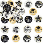 Ephlyn 54Pcs Edible 2026 Graduation Cupcake Toppers Wafer Paper Grad Cap Cupcake Picks Diploma Done Congrats Grad Cake Decorations for Class of 2026 Graduation Party Supplies Black
