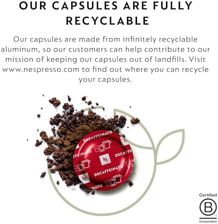 Nespresso Professional Coffee Capsules, Decaffeinato Coffee Bundle, 150-Count Capsules