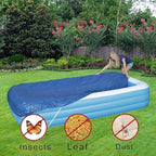 Rectangular Pool Cover, Fits 120 in x 72 in Inflatable Swimming Pool, Above Ground Pool Covers, Inflatable Pool Cover for Outdoor Paddling Family Pools (Swimming Pool Cover)