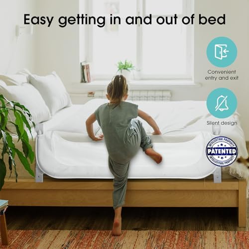 Baby Bed Rail Guard for Toddlers -47" Toddler Bed Rails for Twin, Full, Queen, King Bunk Size Bed Swing Down Bedrail Extral Tall Child Safety Side Railing Guards for Kids