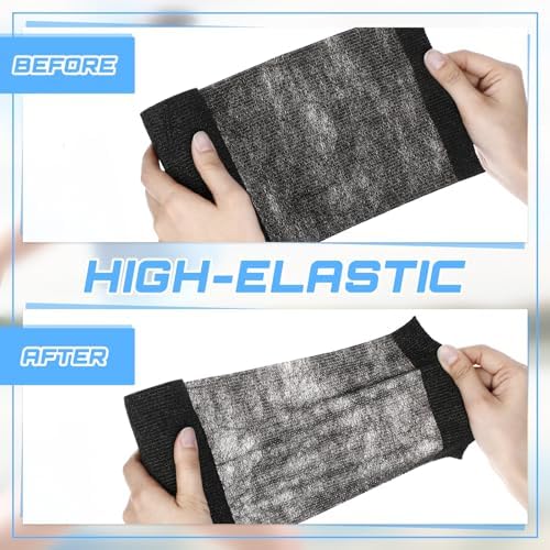 Nuanchu 3 Pcs Self Adhesive Cohesive Wrap Bandages 6 Inches x 5 Yards Non Woven Athletic Tape Breathable Self Adherent Bandage Wrap Elastic Sports Gauze Rolls Tape for Wrists, Knee, Ankle(Black)