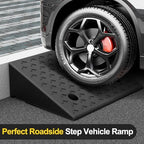 Heavy Duty Rubber Curb Ramp,2 PC 6.3" Rise Height,3 Tons(6600 LB) Capacity,Sidewalk Threshold Driveway Curb,Slope Ramps for Dock Bike Vehicle Wheelchair Warehouse Motorcycle (6.3 inch Height)