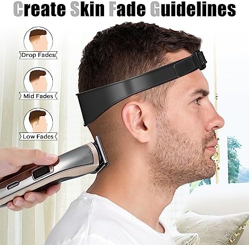 AOMGD Neckline Shaving Template and Adjustable Hair Trimming Guide,DIY Self Haircutting System, Shaving and Keeping a Clean and Straight Neck Hairline,Easy Use Tool Soft Portable (Black)