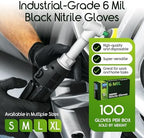 Inspire Black Nitrile Gloves HEAVY DUTY 6 Mil Nitrile Chemical Resistant Medical Cooking Cleaning Disposable Black Gloves