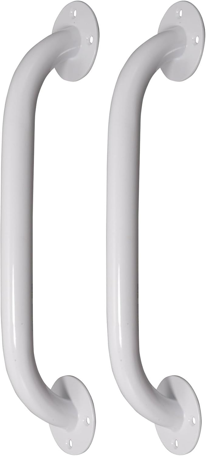 Drive Medical RTL12012 Powder-Coated Grab Bar, White (Pack of 2)