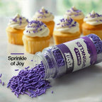 Purple Sprinkles 3 oz Bottle | Jimmies Sprinkles for Cake Decorating | Dessert Topping for Baking, Cupcakes, Cookies, Ice Cream, Parties, Holidays & Everyday Celebrations