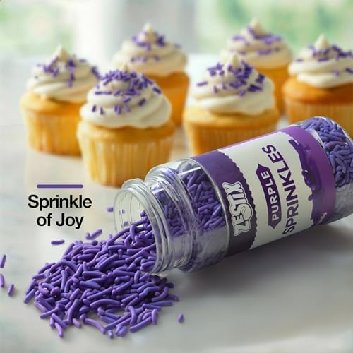 Purple Sprinkles 3 oz Bottle | Jimmies Sprinkles for Cake Decorating | Dessert Topping for Baking, Cupcakes, Cookies, Ice Cream, Parties, Holidays & Everyday Celebrations